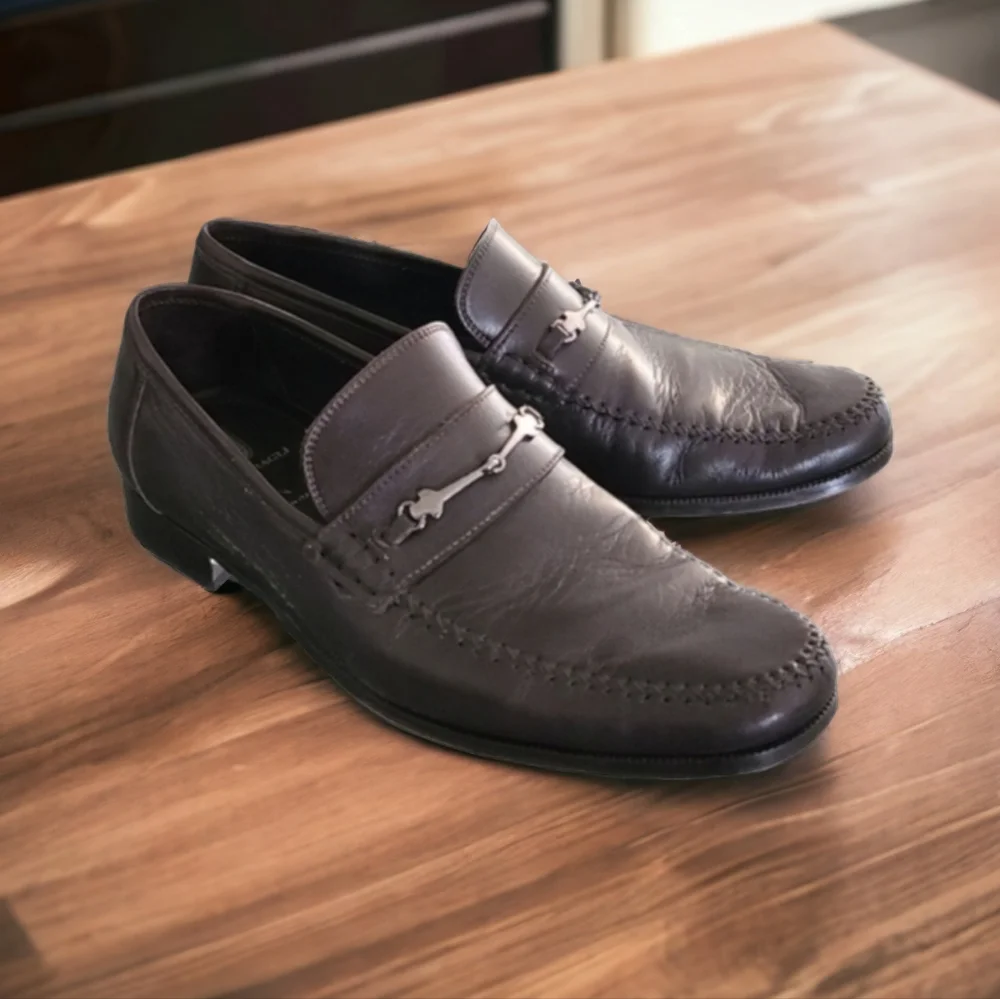 BRUNO MAGLI Italy Horsebit Loafers Men 11.5 Italian Leather Designer Dress Shoes